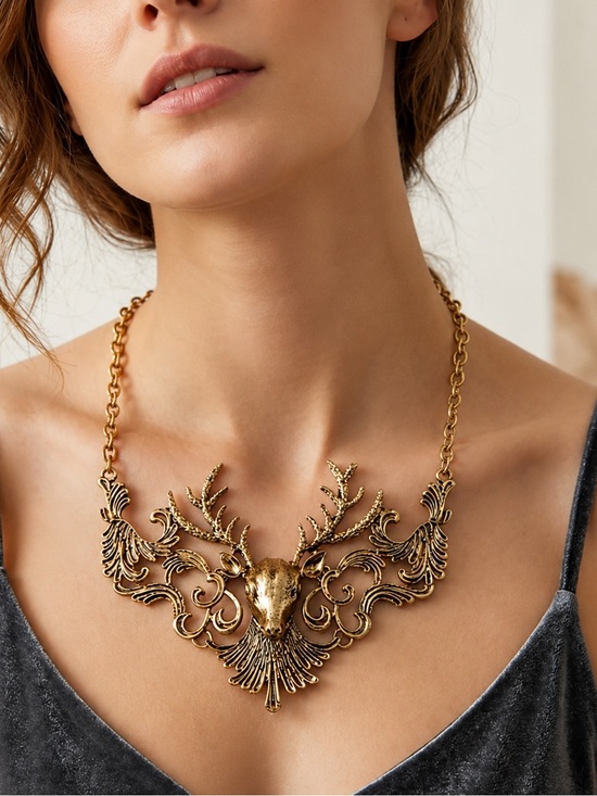 Anthropologie Jewelry - Boho Vintage Deer Antler Statement